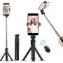 Selfie Stick Bluetooth, TBBSC Phone Tripod - Extendable Tripod Stick with Remote for Cell Phone Camera iPhone X 6/7/8/10/11 Plus Galaxy S8 S9 Plus,Huawei and More