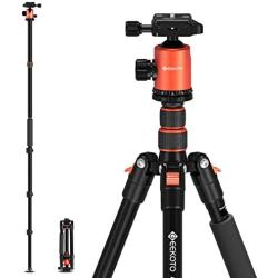 GEEKOTO 77 Tripod, Camera Tripod for DSLR, Compact Aluminum Tripod with 360 Degree Ball Head and 8kgs Load for Travel and Work