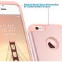 ULAK iPhone 6S Case, iPhone 6 Case, Slim Fit Dual Layer Soft Silicone & Hard Back Cover Bumper Protective Shock-Absorption & Anti-Scratch Case for Apple iPhone 6 / 6S 4.7 inch- Rose Gold