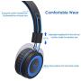 NIVAVA K8 Kids Headphones for Children Boys Girls Teens Wired Foldable Lightweight Stereo On Ear Headset for iPad Cellphones Computer MP3/4 Kindle Airplane School(Black/Blue)