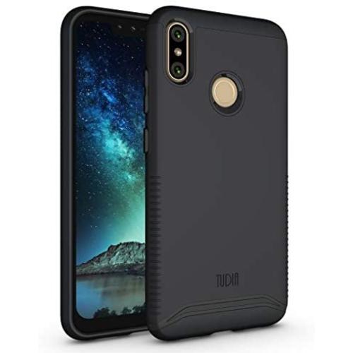 TUDIA Merge Designed for BLU Vivo XI+ Case, Slim Dual Layer Shockproof Phone Case Cover for BLU Vivo XI+ (Matte Black)