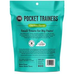 BIXBI Pocket Trainers - Grain Free Low Calorie Dog Training Treats, Bacon, Chicken, Peanut Butter, Salmon, 6 oz, 1 Pouch