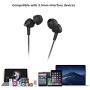 in Ear Headphones, Wired Noise Isolation Earbuds with Microphone and in-line Remote Control, Earphones in Fashion Color Compatible with iPhone iPad Android Smartphones(Black)