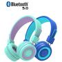 iClever 2pack Kids Bluetooth Headphones - Headphones for Kids with MIC, Volume Control Adjustable Headband, Foldable - Childrens Headphones on Ear for iPad Tablet Airplane School, Green/Blue