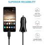 Samsung Galaxy S8 Car Charger, Ailkin 3.4A/3ft USB Type C Car Charger Adapter & Power Cable Line for S10 S9 S8 Note 9, Pixel 3XL, LG V40 V30 G7 G6 G5, Google Pixel, Sony Xperia, Xiaomi, Blu Vivo-Black