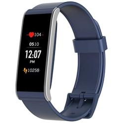 MYKRONOZ ZeFit4 HR Fitness Activity Tracker with Heart Rate Monitoring, Color Touchscreen & Smart Notifications - Blue/Silver