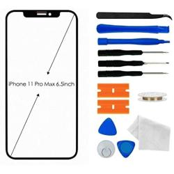 Apple iPhone 11 Pro Max 6.5 inch Outer Glass Lens Screen Replacement with Adhesive and Repair Tool Kit Front Glass Repair kit Compatible with(iPhone 11 Pro Max 6.5 inch)