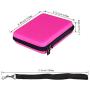 Travel Protective Carrying Storage Bag Compatible for Nintendo 2DS - Hard Shell and Accessories Pocket Storage Organizer for 2DS with Double Zipper, Wrist Strap and Game Storage (Pink)