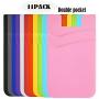 BIAJIYA Card Holder for Back of Phone Silicone Pouch Wallet Stick-on ID Credit Business Card Sleeve Pocket for All Smartphones (11PC)
