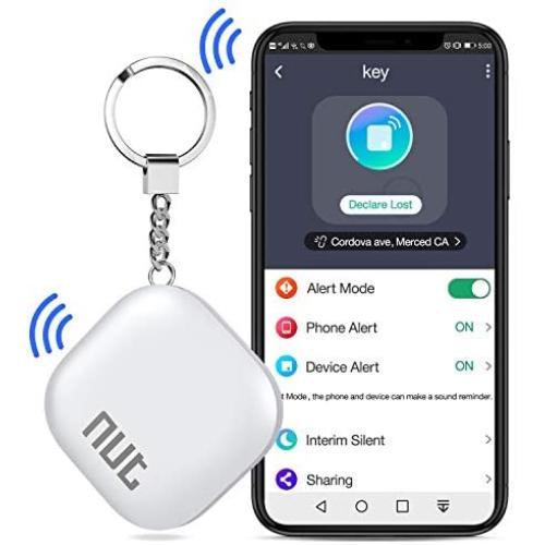 Key Finder, DinoFire Key Finder with App for Android/iOS Phone, Key Finder Locator for Purse Wallet Keychain, Phone Finder with One Touch Find & Anti-Loss Function, White