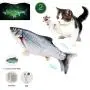 Bylure Cat Toys Moving Fish with Motion Sensor, Rechargeable Floppy Fish Catnip Toys, Interactive Pet Pillow, 2 Catnip and 1 Luminous Plush Toy Fish Cover Gift