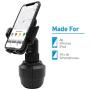 Cup Holder Phone Mount, Macally [Upgraded] Cell Phone Cup Holder for Car with Adjustable Smartphone Cradle Fit for iPhone 11 Pro XR XS Max X 8 7 Plus 6s Samsung S10+ Note 9 S8 Plus S7 Edge etc.