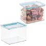 mDesign Airtight Stackable Plastic Kitchen Cabinet Pet Food Storage Container - Attached Lid - Compact Bin for Pantry, Refrigerator, Freezer - BPA Free, Food Safe - Holds 2 Quarts, 2 Pack - Clear