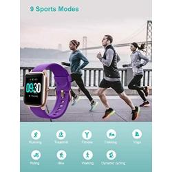 Willful Smart Watch for Android Phones and iOS Phones Compatible iPhone Samsung, IP68 Swimming Waterproof Smartwatch Fitness Tracker Fitness Watch Heart Rate Monitor Watches for Men Women (Purple)