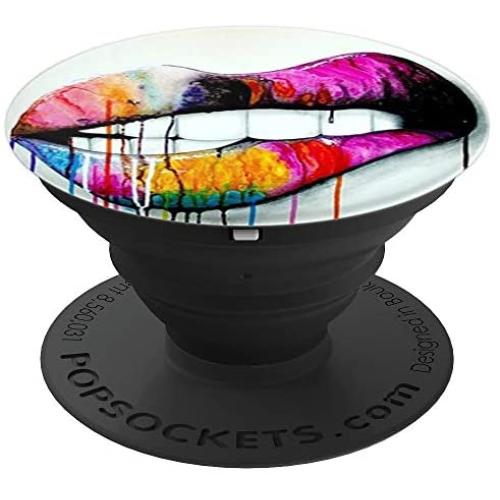 Biting Lips Hot Pink Colorful Painting Design on White PopSockets Grip and Stand for Phones and Tablets Biting Lips Hot Pink Colorful Painting Design on White PopSockets Grip and Stand for Phones and Tablets