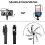 Selfie Stick, Extendable Selfie Stick Tripod with Detachable Wireless Remote and Tripod Stand Selfie Stick for iPhone X/iPhone 8/8 Plus/iPhone 7S9/S9 Plus/S8/S8 Plus/Note8,Huawei,More (Black) Selfie Stick, Extendable Selfie Stick Tripod with Detachable Wireless Remote and Tripod Stand Selfie Stick for iPhone X/iPhone 8/8 Plus/iPhone 7S9/S9 Plus/S8/S8 Plus/Note8,Huawei,More (Black)