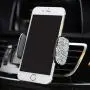 Radish Stars Adjustable Strong Sticky Dashboard Car Phone Mount Crystal Rhinestone Phone Holder, White Radish Stars Adjustable Strong Sticky Dashboard Car Phone Mount Crystal Rhinestone Phone Holder, White