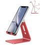 Adjustable Cell Phone Stand, OMOTON Desktop Cell Phone Stand Tablet Stand (Red)