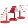 Adjustable Tablet/Phone Stand, AICase Telescopic Adjustable iPad Stand Holder,Universal Multi Angle Aluminum Stand Compatible with iPhone Smart Cell Phone/Tablet/iPad(4-13 inch), Red