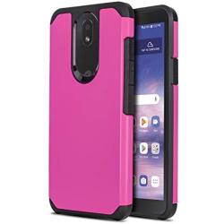 CasemartUSA Phone Case for [LG Journey LTE (L322DL)], [DuoTEK Series][Hot Pink] Shockproof Defender Impact Resistant Cover for LG Journey LTE (Tracfone, Simple Mobile, Straight Talk, Total Wireless)