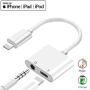 for iPhone Headphone Adapter Charger Aux Splitter Adapter for iPhone 11/7/7 Plus/ 8/8 Plus/X/10/ XS/XS Max/XR Dongle Charge and Listen to Music Audio Adapter