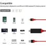 PINYUAN Compatible with iPhone iPad to HDMI Adapter Cable, 1080P Digital AV HDMI Adaptor Connector Cord for iPhone Xs Max XR X 8 7 6 Plus iPad Pro Air Mini iPod - Plug and Play(Red)