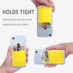 Phone Wallet, ARKTEK Stick On Sleeve Cell Phone Wallet Case Adhesive Silicone Credit Card Holder (Yellow)