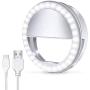 Meifigno Phone Selfie Ring Light, [Rechargeable] with 36 LED Lights, 3-Level Adjustable Brightness Clips On Makeup Light for iPhone X Xr Xs Max 7 8 Plus 11 12 Pro Android iPad Laptop Sumsung, White