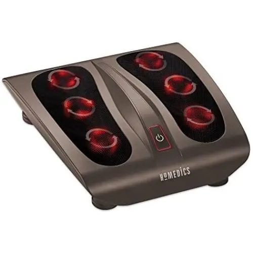 HoMedics, Triple Action Shiatsu Foot Massager with Heat, Deep-Kneading Rotating Heads & Soothing Heat, Large Design, Breathable Fabric & Toe Controls