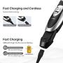 OMORC Dog Clippers, Low Noise Dog Grooming Kit Rechargeable Cordless Dog Shaver Pet Clippers Professional Dog Hair Trimmer with 4 Comb Guides Scissors Nail Kits for Dogs Cats and Other Animals