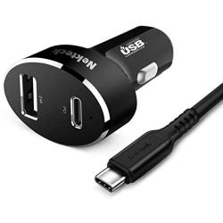 Nekteck USB Type C Car Charger with 45W Power Delivery and 12W USB A Port for Ipad pro, MacBook Pro/Air 2018, Galaxy S9/S8, Google Pixel 3XL, 3.3ft USB C Cable Included (NOT Ideal for Note10/S10+PPS