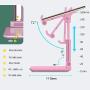 Cell Phone Stand, Adjustable Cell Phone Stand, TopACE Foldable Portable Desktop Stand, Phone Holder Stand for Desk Sturdy Aluminum Metal Stand for Phone/iPad/Kindle/Tablet/Switch (Pink)
