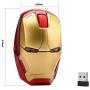 Avengers Endgame Iron Man Mouse Wireless Mouse Ergonomic 2.4 G Portable Mobile Computer Click Silent Mouse Optical Mice with USB Receiver Gaming Mouse (Gold)