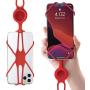 Bone Cell Phone Lanyard Case, Universal Neck Phone Strap for iPhone 11 Pro Max, Galaxy S Pixel, Smartphone Case Silicone Straps, fits 4" to 6.5" Adjustable PhoneTie (2nd Gen) - Red