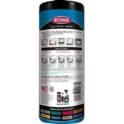 Weiman Electronic Wipes - Non Toxic Safely Clean Your Laptop, Computer, TV, Phone, and Tablet Screens - All Electronic Equipment - Electronic Cleaning Wipes - 30 Count (2 Pack)