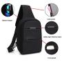 Sling Bag Crossbody Backpack For Men/Women Waterproof Shoulder Bag with USB Charging Port Anti-theft Causal Daypacks For Travel/Sports/Hiking Black