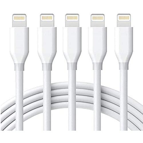 iPhone Charger Cable Lightning Cable 5 Pack 6FT Fast Charging Cords Syncing Extra Long USB iPhone Charging Cord Compatible iPhone 11/XS/Max/XR/X/8/8P/7/7P/6/iPad/IOS White SHARLLEN