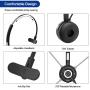 Besign BHF02 Bluetooth 5.0 Handsfree Headset, Wireless On Ear Headphone, Noise Cancellation Microphone, for Truck Driver Office Call Center Smartphone PC Skype