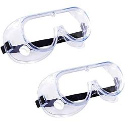 Safety Goggles, Protective Safety Glasses, Soft Crystal Clear Eye Protection - Perfect for Construction, Shooting, Lab Work, and More, 2 Pack (White)