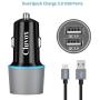 Fast USB C Car Charger, Compatible for Samsung Galaxy S20/S20 Plus/S20 Ultra/S10+/S10e/S9/S8 Active/Note 10/Note 9/8/A20/A50/A70, Quick Charge 3.0 Dual USB Rapid Car Charger with Type C Cable 3.3ft