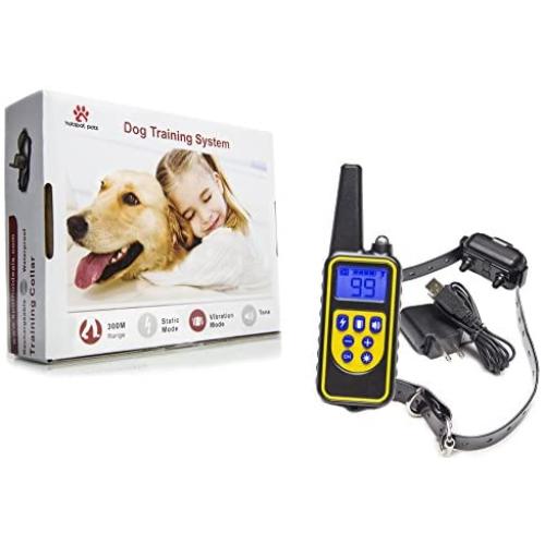 Waterproof Dog Training Collar, Rechargeable Remote Controlled Dog Shock Collar W/100 Levels of Vibration & Static Shock for Small Medium and Large Dogs