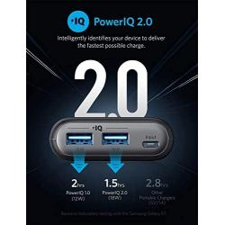 Anker PowerCore II 20000, 20100mAh Portable Charger with Dual USB Ports, PowerIQ 2.0 (up to 18W Output) Power Bank, Fast Charging for iPhone, Samsung and More (Compatible with Quick Charge Devices)