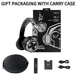 Picun P26 Wireless Headphones Bluetooth 5.0, Monkey Pinking Edition 40H Playtime Hi-Fi Stereo Bluetooth Headphone Over Ear with Mic Foldable Wired/Wireless/TF for Phone with Carrying Case (Camo)