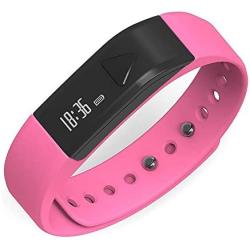 CEStore Ultra Light Wireless Bluetooth 4.0 IP67 Wristband Smart Watch w/ Health Sport Monitoring/ Pedometer/ Sleep monitoring/ Sedentary Reminder/ Call Reminder for Android IOS Smartphone-Pink