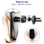 KMI CHOU R2 Wireless Car Charger,Automatic Clamping IR Intelligent Wireless Car Charger Mount - Car Charger Holder 10W Fast Charging for iPhone Xs Max/XR/X/8/8Plus Samsung S10/S9/S8/Note 8（Gold）