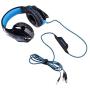 Gaming Headset with Mic for PC,PS4,Xbox One,Over-ear Headphones with Volume Control LED Light Cool Style Stereo,Noise Reduction for Laptops,Smartphone,Computer (Black & Blue)