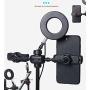 NiSotieb Protable USB Interface Brightness Adjustable Selfie Ring Light with 2 Mobile Phone Holder Desktop Fill Light On-Camera Video Lights for Live Stream/Makeup/YouTube Video