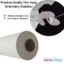 Tear Away Stabilizer for Embroidery by SewArtsy - 1.8 Oz Medium Weight Roll 12" x 50 yd - Bulk Tearaway Backing - Machine or Hand Designs Hoop Stabilizers and Professional Supply Rolls