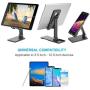 Cell Phone Stand, Angle Height Adjustable Cell Phone Stand for Desk, Foldable & Portable Desktop Phone Holder Cradle Dock, Thick Case Friendly Phone Holder Stand for iPad, All Phones, Tablets, Switch