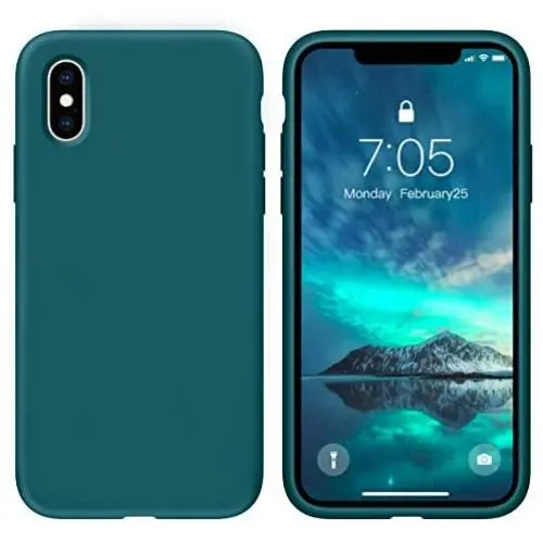 OuXul Case for iPhone X/iPhone Xs 5.8 inch Liquid Silicone Gel Rubber Phone Case, Full Body Slim Soft Microfiber Lining Cushion Shockproof Protective Case (Blackish Green) OuXul Case for iPhone X/iPhone Xs 5.8 inch Liquid Silicone Gel Rubber Phone Case, Full Body Slim Soft Microfiber Lining Cushion Shockproof Protective Case (Blackish Green)